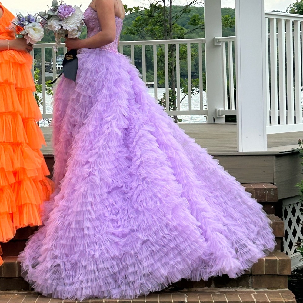 Sherri hill lavender prom dress - Picture 7 of 8